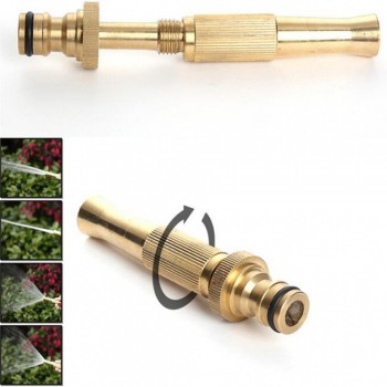 OPQR Ultimate Solid Brass Heavy Duty Adjustable Twist Hose Nozzle and Bonus Jet Sweeper Nozzle