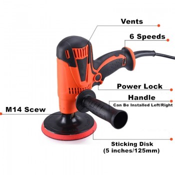 6 Speeds 800W Car Paint Polishing Machine 220V Auto Paint Polisher Care Tool 3500 RPM M14 For Waxing Coating And Cleaning