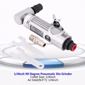1/4Inch 90PSI 20000RPM Pneumatic Air Die Grinder Grinding Kit Machine 90 Degree Grinder Polishing Engraving Tool