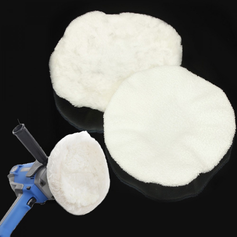 2 Pcs Waxing Polishing Bonnets Sponge Car Polisher Soft Clear White Cover Pad