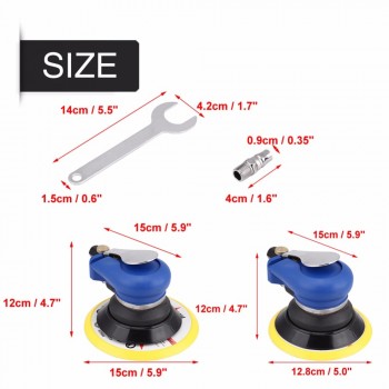 5 inch/6 inch 9000RPM 150PSI Round Air Palm Random Orbital Sander Pneumatic Polisher Hand Sanding Tool Car Accessories