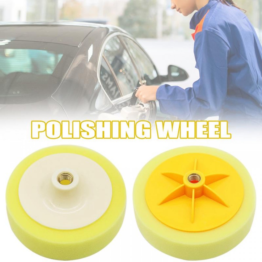 6 Inch Car Wheel Polishing Waxing Sponge Hard Polishing Plate Flat Screw Sponge Ball Hard 14/16 Aperture Polishing Wheel
