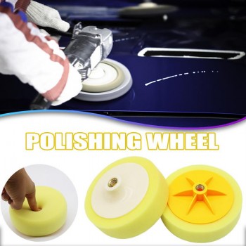 6 Inch Car Wheel Polishing Waxing Sponge Hard Polishing Plate Flat Screw Sponge Ball Hard 14/16 Aperture Polishing Wheel