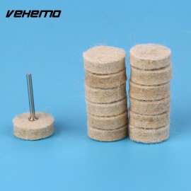 50Pcs 2.5cm Wool Felt Polishing Buffing Wheel Grinding Polishing Pad+2Pcs 3.2 mm Shanks for Rotary Tool Dremel Accessories