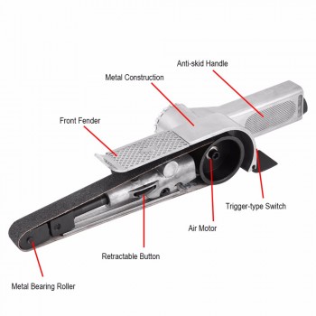 Polisher Grinding Machine Tool 20mm Pneumatic Air Belt Sander For Air Compressor W/Sanding Belt Pneumatic Tool
