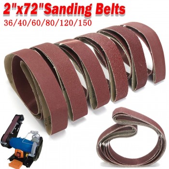 2 X 72 6Pcs/Set Sanding Belts 36/40/60/80/120/150 Grit Sander File Aluminium Polishing for Hard Metal Grinding