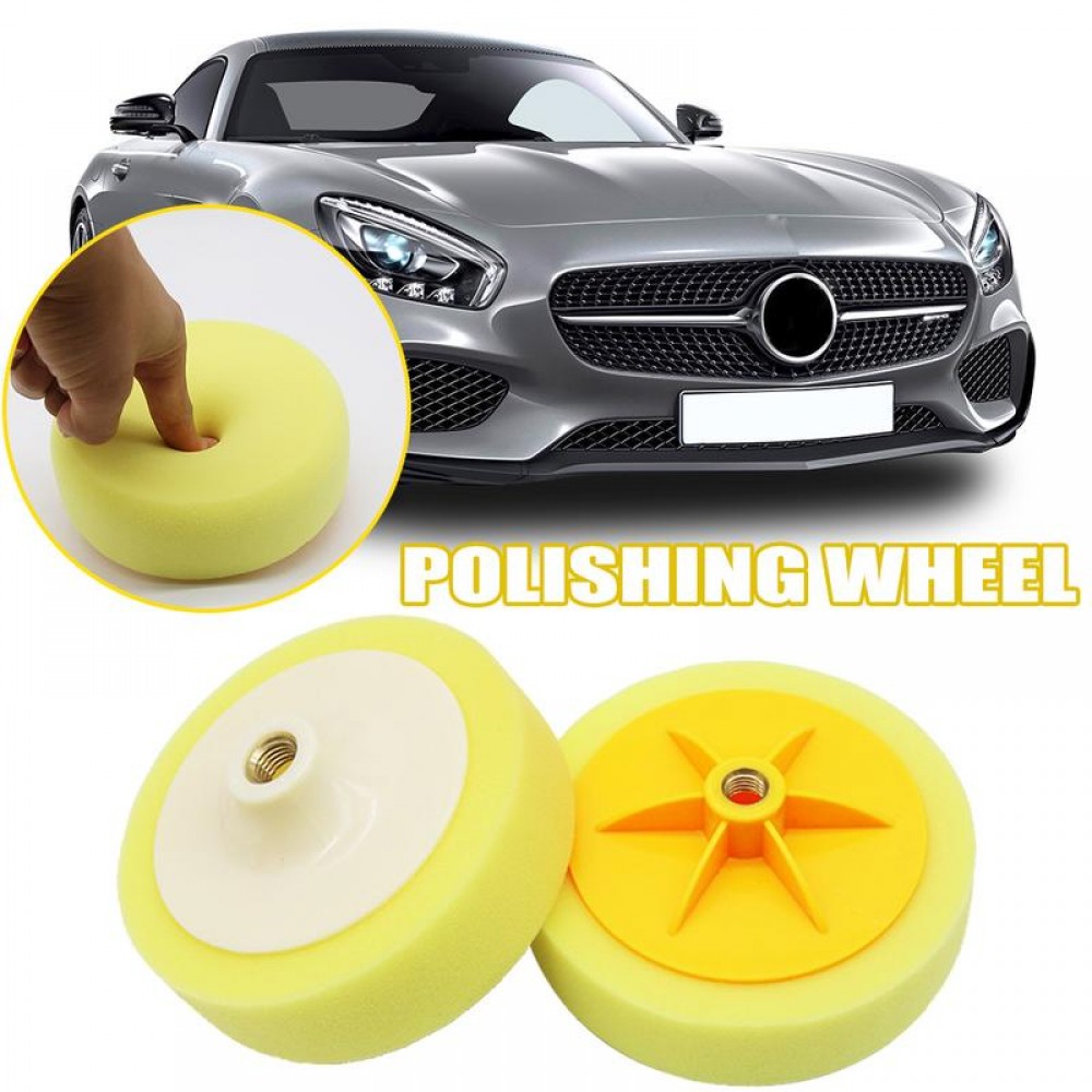 6 Inch Car Wheel Polishing Waxing Sponge - Hard Polishing Plate Flat Screw Sponge Ball Hard Long Service Life Sponge 6 Inches