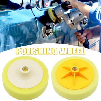 6 Inch Car Wheel Polishing Waxing Sponge - Hard Polishing Plate Flat Screw Sponge Ball Hard Long Service Life Sponge 6 Inches