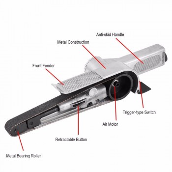 10mm Pneumatic Air Belt Sander Polisher Grinding Machine Tool For Air Compressor Sanding With Sanding Belt Pneumatic Tools