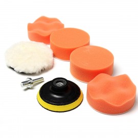 7pcs 3 High Gross Polishing Buffer Pad Set + Drill Adapter M14 - For Car polish