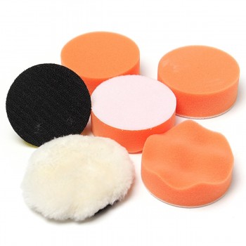 7pcs 3 High Gross Polishing Buffer Pad Set + Drill Adapter M14 - For Car polish