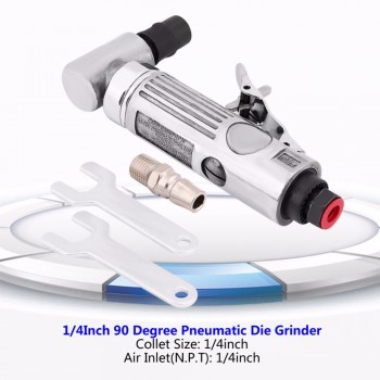 Polishing Engraving Tool Pneumatic Air Die Grinder Grinding Kit 90 Degree 1/4Inch 90PSI 20000RPM