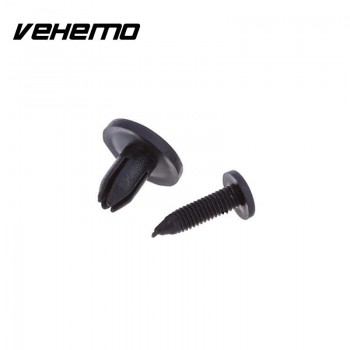 Vehemo  100Pcs 6mm Car Hole Plastic Rivet Fastener Bumper Car Parts Panel Trim Push Clips Black