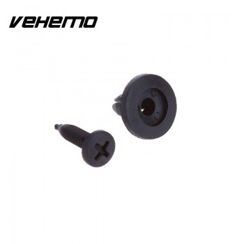 Vehemo  100Pcs 6mm Car Hole Plastic Rivet Fastener Bumper Car Parts Panel Trim Push Clips Black