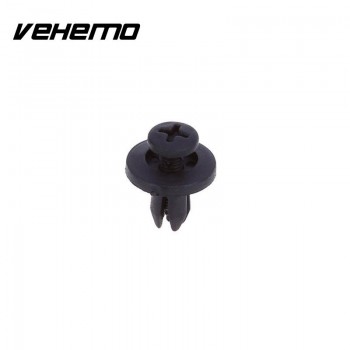 Vehemo  100Pcs 6mm Car Hole Plastic Rivet Fastener Bumper Car Parts Panel Trim Push Clips Black