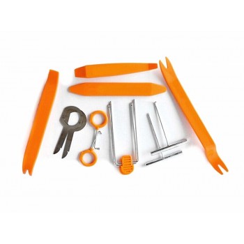 new arrival 1set 12Pcs Plastic Car Radio Door Clip Panel Trim Dash Audio Removal Pry Tool Repairing Free shipping