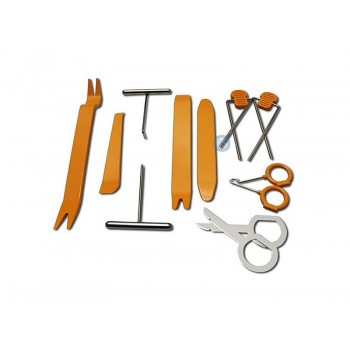 new arrival 1set 12Pcs Plastic Car Radio Door Clip Panel Trim Dash Audio Removal Pry Tool Repairing Free shipping