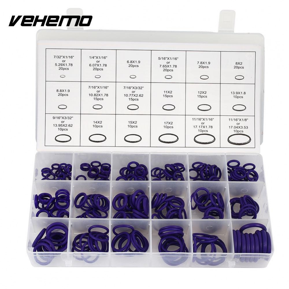 Vehemo 270pcs Sealing Ring Gasket Rubber Ring Oil Seal O-Rings for Optional Waterproof Aircon for Dustproof