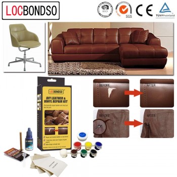 LocBondso 1 Set DIY Sofa Auto Car Seat Leather Upholstery Hole Burns No Heat Liquid Vinyl Glue Fix Rips Repair Tool Kit