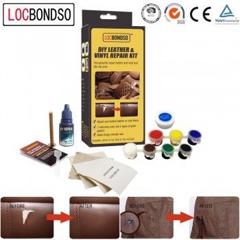 LocBondso 1 Set DIY Sofa Auto Car Seat Leather Upholstery Hole Burns No Heat Liquid Vinyl Glue Fix Rips Repair Tool Kit