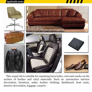 LocBondso 1 Set DIY Sofa Auto Car Seat Leather Upholstery Hole Burns No Heat Liquid Vinyl Glue Fix Rips Repair Tool Kit