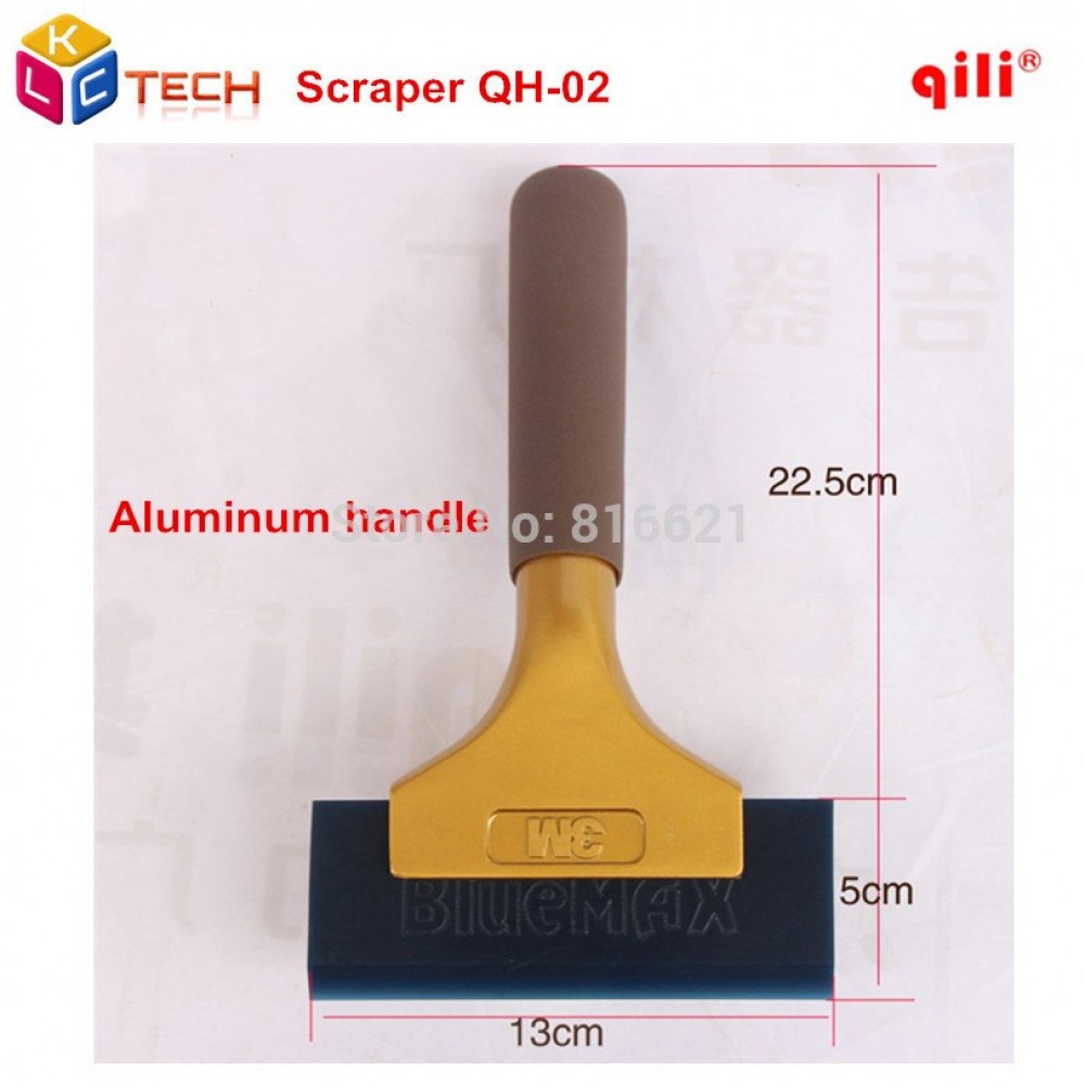 QH-02 Aluminum Long handle dichotomanthes scraper tools with Blue Max Rubber blades Imported Pro Power Squeegee