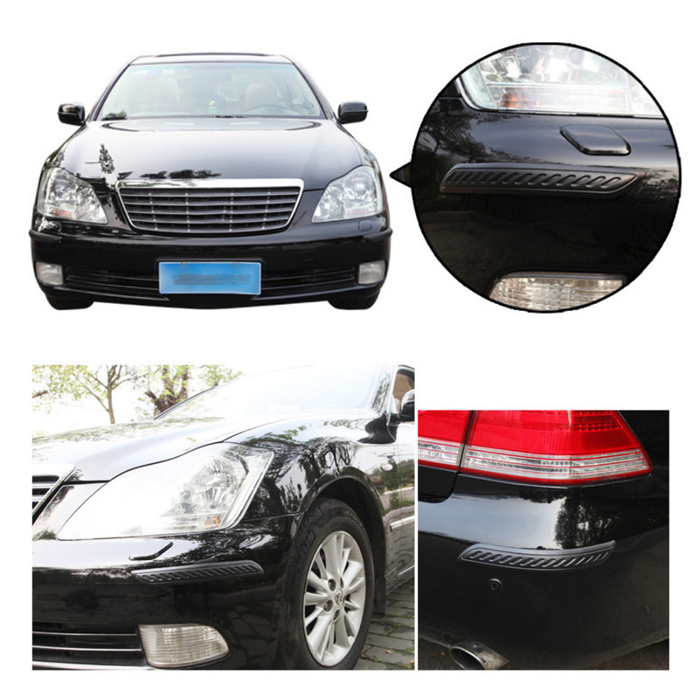 BU-Bauty Universal 2pcs Plastic Black Rubber Bumper Corner Guard Protector For Car Auto Decoration Strip Accessories
