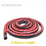 AUTO-PARTNER 6 Meters Big D Type car sound insulation sealing rubber strip anti Noise Rubber 3m Sticky Tape car door seal