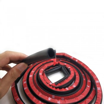AUTO-PARTNER 6 Meters Big D Type car sound insulation sealing rubber strip anti Noise Rubber 3m Sticky Tape car door seal
