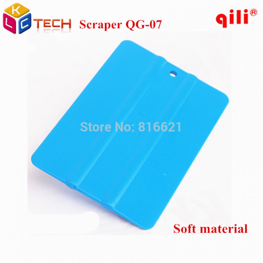100pcs/lot Qili QG-07 Blue Soft Square Squeegee Mini Squeegee Vinyl Wrapping Tool Card Scraper Mobile Phone Film Install Tool