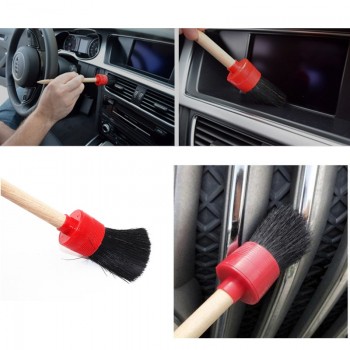 Youwinme 5pcs Car Air Vent Detailing Cleaning Brushes Washer Natural Boar Hair Brush Auto Dash Panel Cleaning Brushes Towel Set