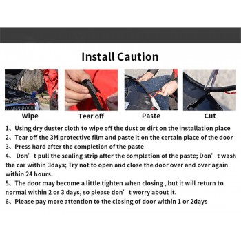 4 Meter Sloping D Type Adhesive Car Rubber Seal Stickers Sound Insulation Car Door Sealing Strip Weatherstrip Edge Trim