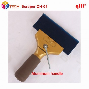 100pcs/lot DHL QH-01 handle scraper with Blue Max Rubber blades scraper Power Squeegee Gold Aluminum Short handle