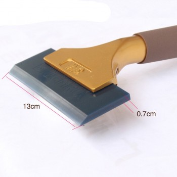 100pcs/lot DHL QH-01 handle scraper with Blue Max Rubber blades scraper Power Squeegee Gold Aluminum Short handle