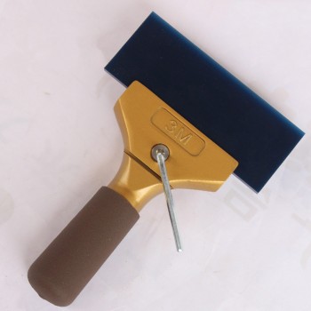 100pcs/lot DHL QH-01 handle scraper with Blue Max Rubber blades scraper Power Squeegee Gold Aluminum Short handle