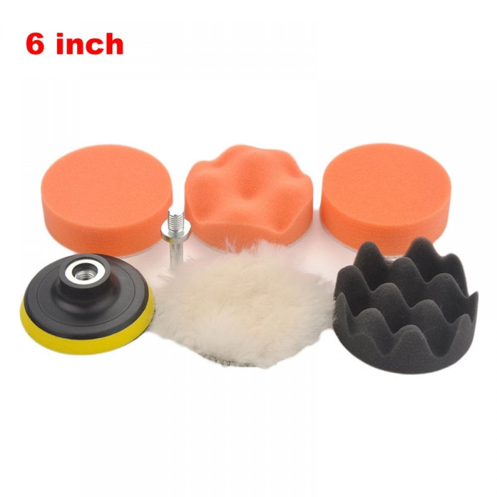 Youwinme 7Pcs/Set 6 Inch Car Paint Care Polishing Sponge Waxing Buffing Pads Kit For Auto Compound Wash Cleaning Tool