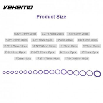 Vehemo Seal 270pcs O-Rings Sealing Ring Dustproof Rubber Ring Aircon Waterproof Universal Oil Seal