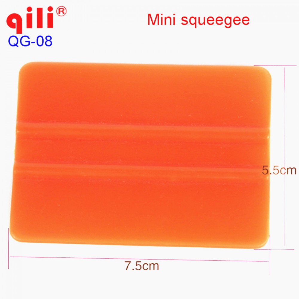 100pcs / DHL free QILI QG-08 mini window plastic squeegee window wiper orange mini-squeegee small craper tool  size 7.5x5.5cm