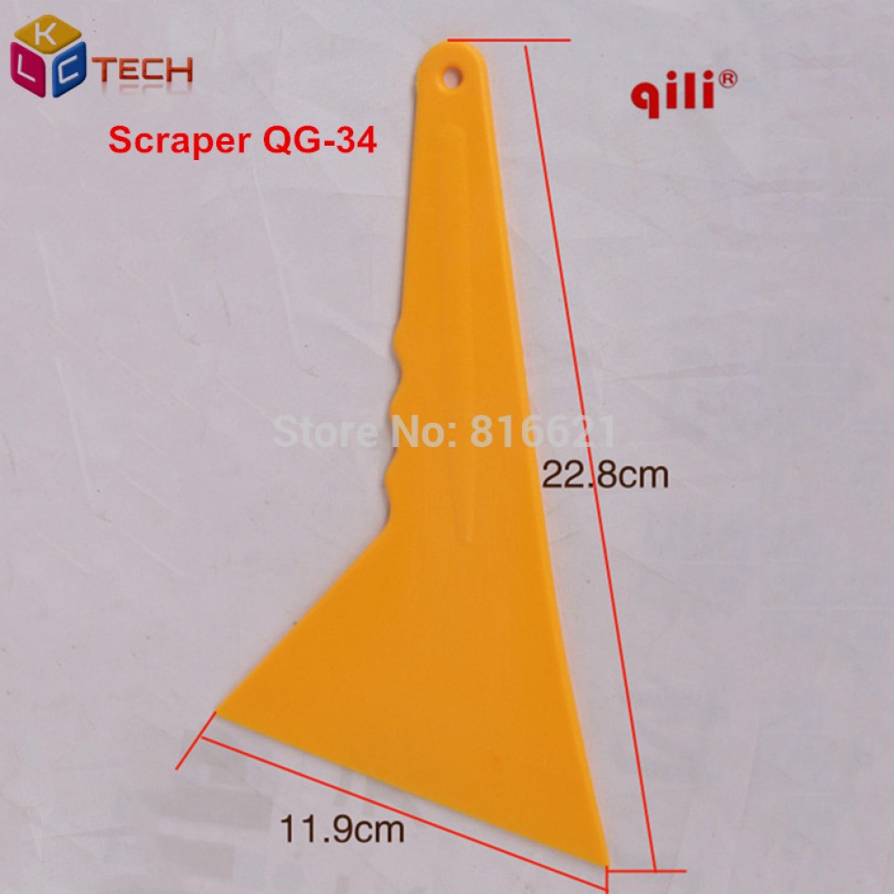 60pcs Qili QG-34Plastic Tirangular Scaper Industry Floor Squeegee Handle Window Tint Film Install Tools Old Film Cleaning Tool