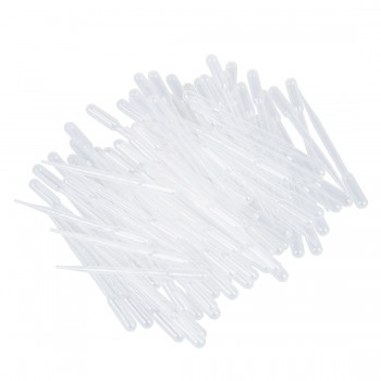 100 Pcs Clear White Plastic 7.1 Long Liquid Dropper Pasteur Pipette 3ml