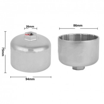 Oil Filter Wrench Engine Tool for BMW Volvo Cartridge Style Filter Housing Caps Non-slip Internal Diameter 86mm 16 Fluters