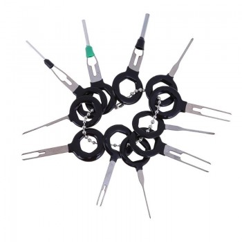 11 Pcs Auto Car Plug Circuit Board Wire Connector Pin Removal Harness Terminal Extraction Pick Crimp Pin Back Needle Set