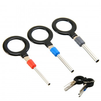 MAYITR 11pcs/set Car Electrical Terminal Removal Key Aluminum Alloy Wiring Crimp Connector Pin Removal Key Tool Kit