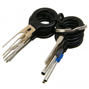 MAYITR 11pcs/set Car Electrical Terminal Removal Key Aluminum Alloy Wiring Crimp Connector Pin Removal Key Tool Kit