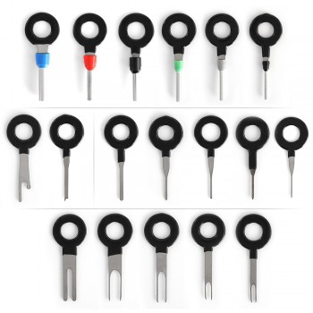 New!18 pcs Auto Car Plug Circuit Board Wire Harness Terminal Extraction Pick Connector Crimp Pin Back Needle Remove Tool Set