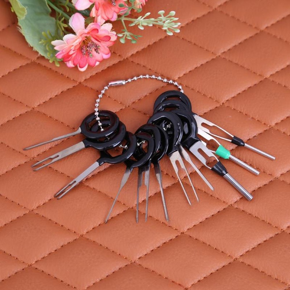 11 Pcs Auto Car Plug Circuit Board Wire Connector Pin Removal Harness Terminal Extraction Pick Crimp Pin Back Needle Set