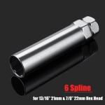 3.5 inch 0.8 inch 6 Spline Drive Wheel Nut Key Hex Socket Wrench Steel