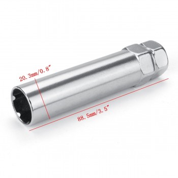 3.5 inch 0.8 inch 6 Spline Drive Wheel Nut Key Hex Socket Wrench Steel