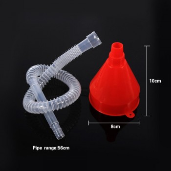 1 pcs Universal Vehicle Plastic Filling Funnel with Soft Pipe Spout Pour Oil Tool Petrol Diesel
