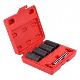 5Pcs Twist Socket Set Locking Wheel Nut Bolt Stud Extractor Removers 17mm 19mm 21mm 22mm Socket carbon steel Car Accessories New